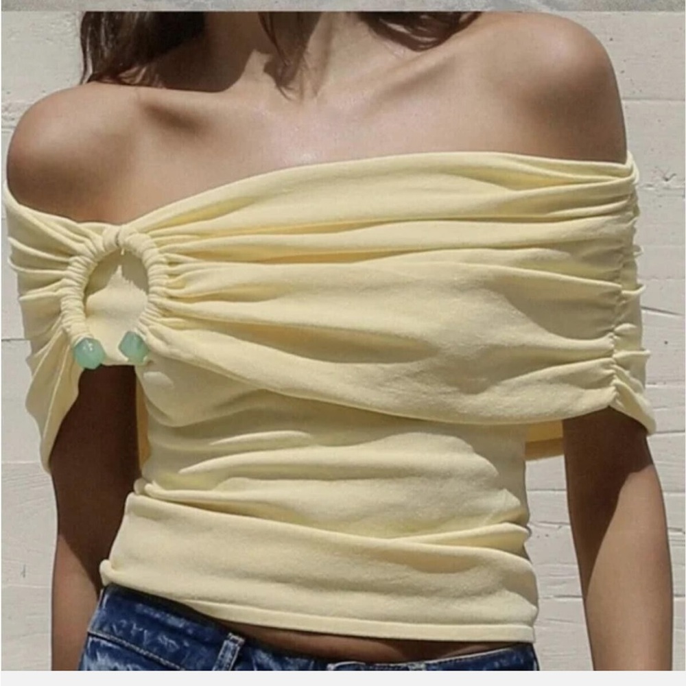 Off-Shoulder Yellow Top